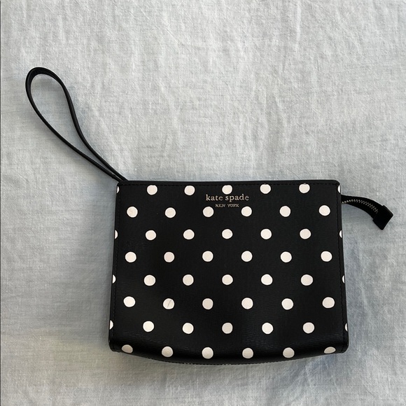 kate spade Handbags - Kate Spade Black and White Dot Clutch